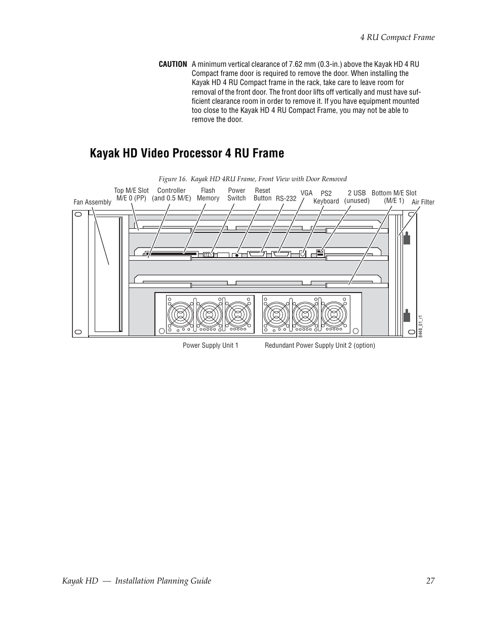 Kayak hd video processor 4 ru frame | Grass Valley Kayak HD Installation Planning Guide v.6.9.4 Oct 15 2008 User Manual | Page 31 / 60
