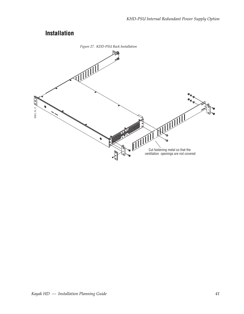 Installation | Grass Valley Kayak HD Installation Planning Guide v.6.9.4 Oct 15 2008 User Manual | Page 45 / 60