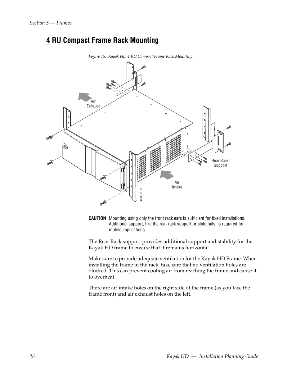 4 ru compact frame rack mounting | Grass Valley Kayak HD Installation Planning Guide v.6.9.2 User Manual | Page 30 / 60