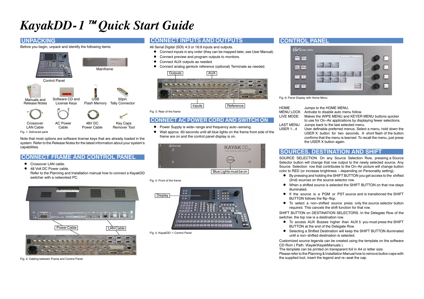 Grass Valley KayakDD-1 Quick Start User Manual | 2 pages