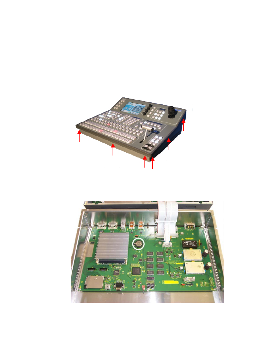 Open kayakdd-1 panel, Figure 35, Kayakdd-1 control panel | Figure 36, Battery on the board of the control panel | Grass Valley KayakDD-1 Installation User Manual | Page 81 / 90