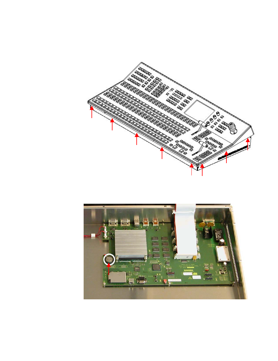 Open kayakdd-2 panel, Figure 34, Kayakdd-2 control panel | Figure 35, Battery on the board of the control panel | Grass Valley KayakDD-2 v.6.7.1 User Manual | Page 86 / 95