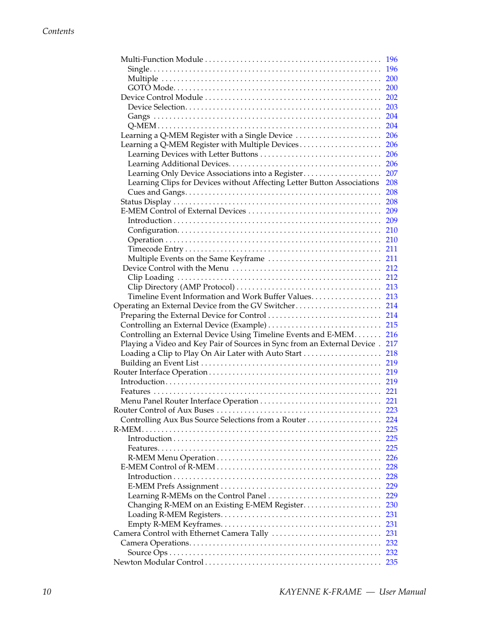 Grass Valley Kayenne K-Frame v.7.0 User Manual | Page 10 / 460