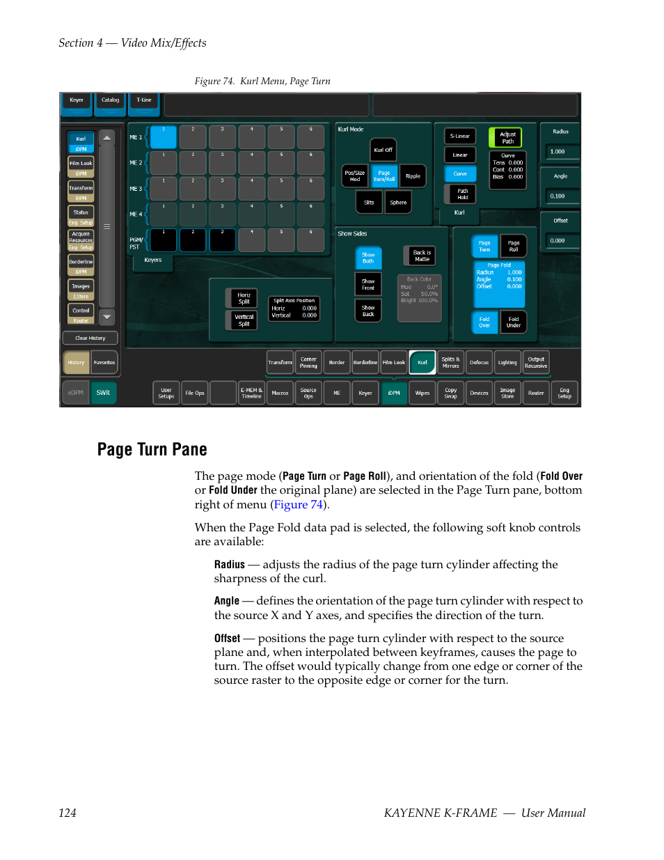 Page turn pane | Grass Valley Kayenne K-Frame v.7.0 User Manual | Page 124 / 460