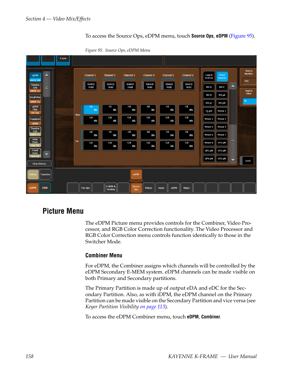 Picture menu | Grass Valley Kayenne K-Frame v.7.0 User Manual | Page 158 / 460