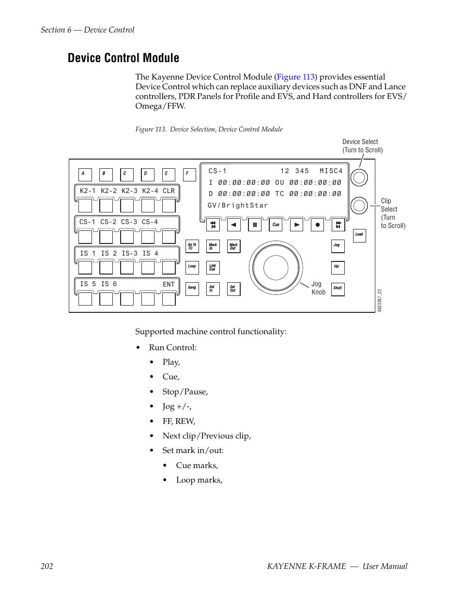 Device control module | Grass Valley Kayenne K-Frame v.7.0 User Manual | Page 202 / 460