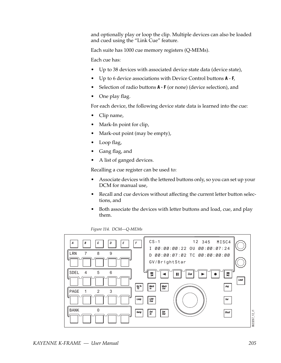 Figure 114, Kayenne k-frame — user manual 205, Selection of radio buttons | Grass Valley Kayenne K-Frame v.7.0 User Manual | Page 205 / 460