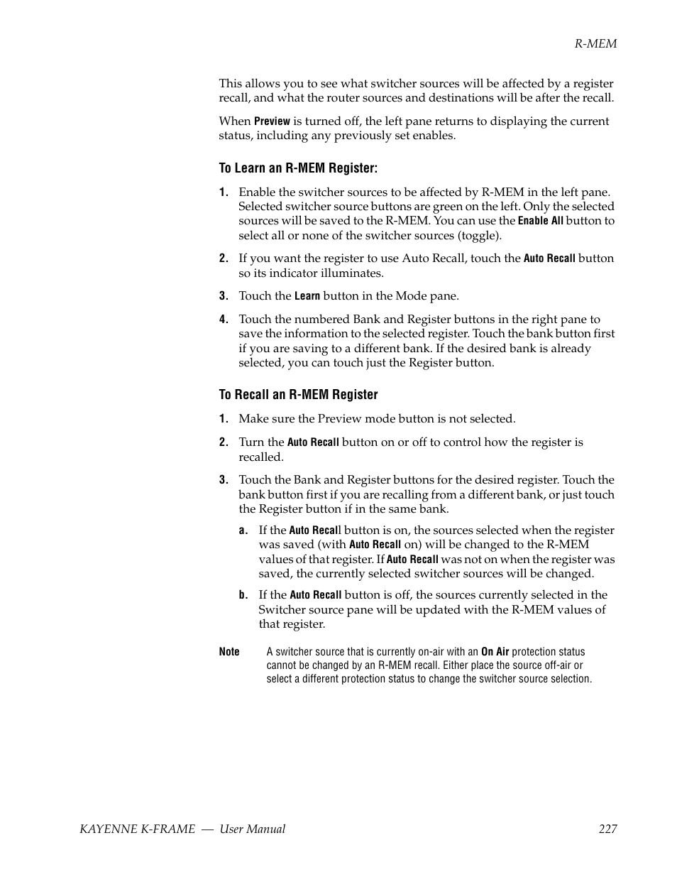 Grass Valley Kayenne K-Frame v.7.0 User Manual | Page 227 / 460