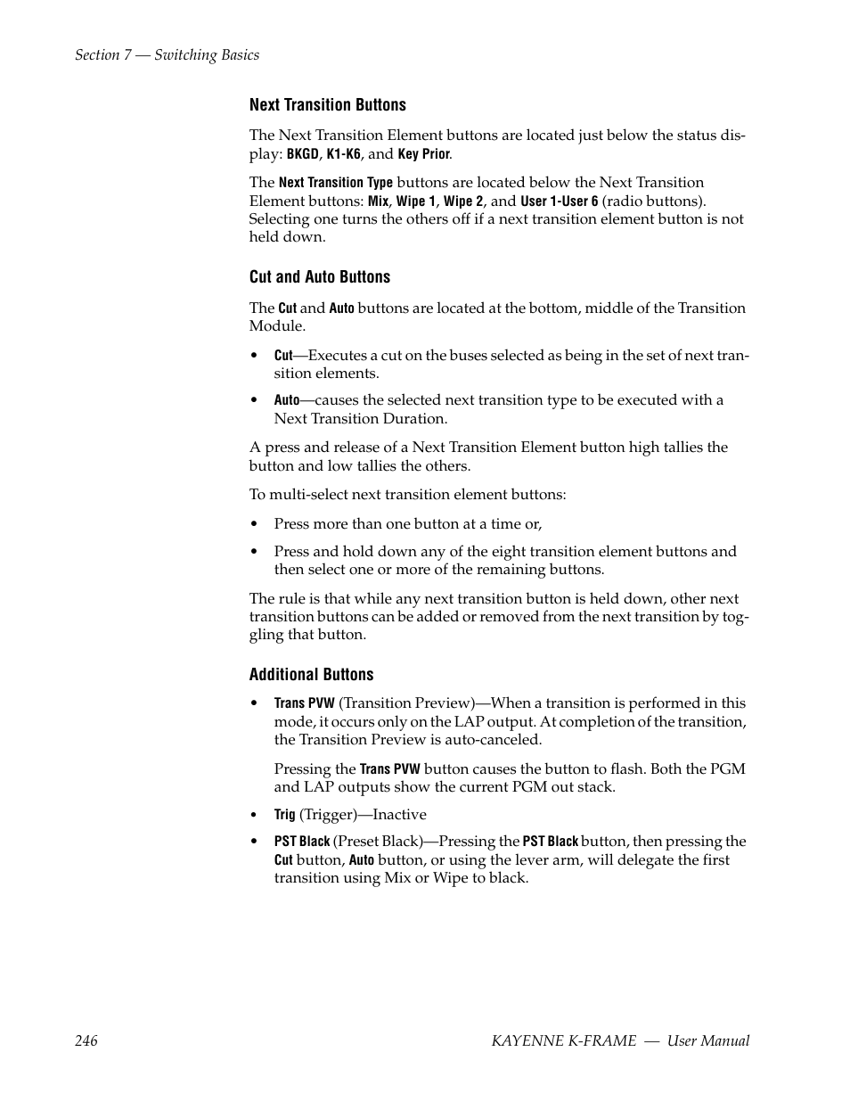 Grass Valley Kayenne K-Frame v.7.0 User Manual | Page 246 / 460