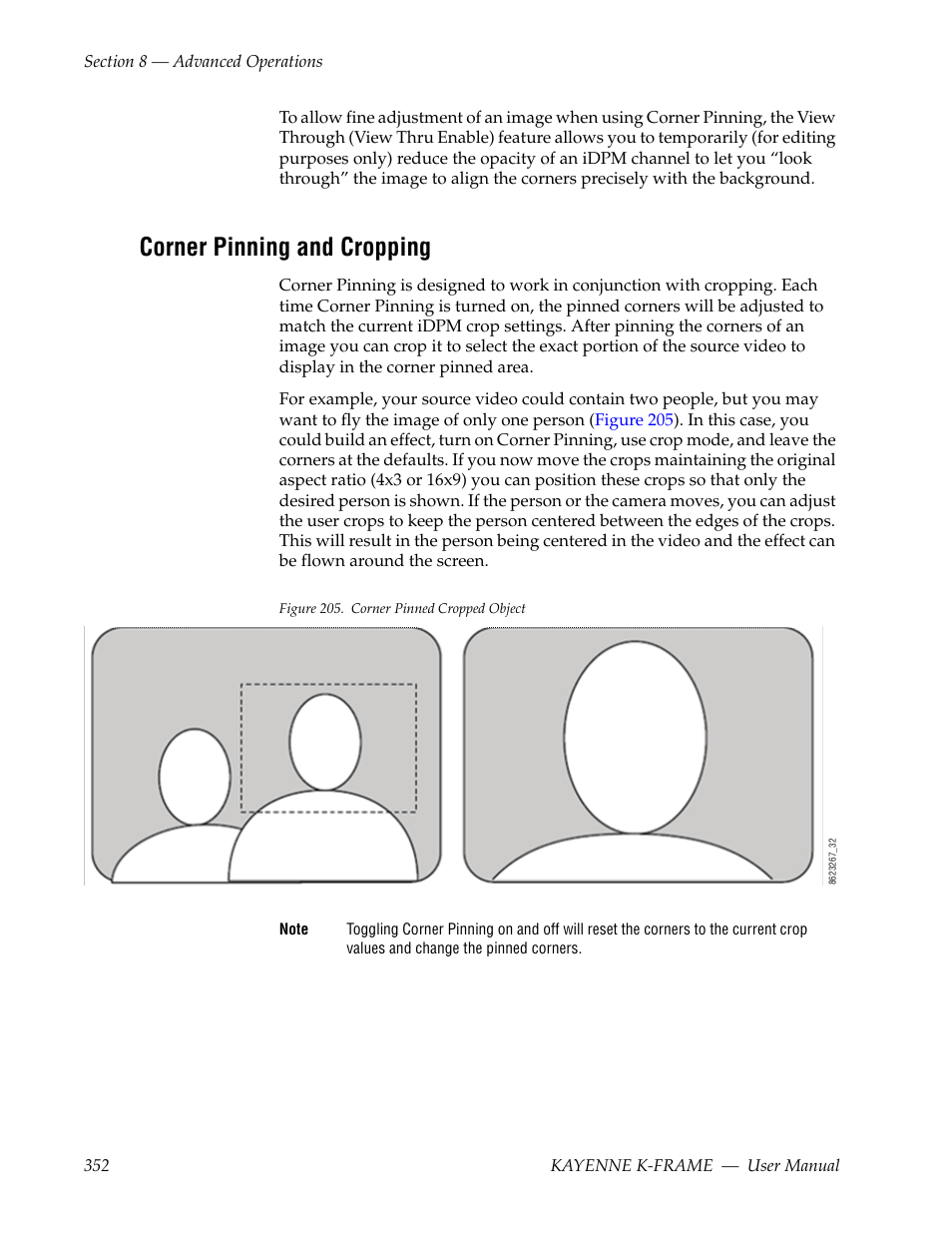 Corner pinning and cropping | Grass Valley Kayenne K-Frame v.7.0 User Manual | Page 352 / 460