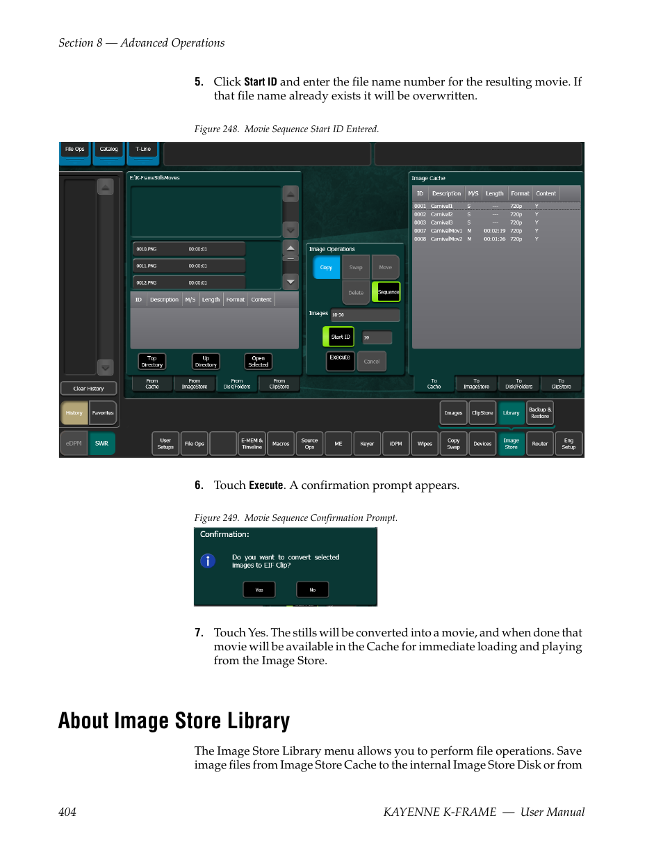 About image store library | Grass Valley Kayenne K-Frame v.7.0 User Manual | Page 404 / 460