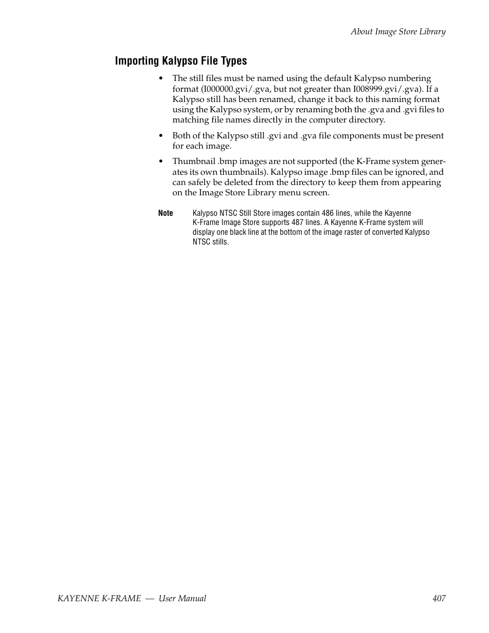 Importing kalypso file types | Grass Valley Kayenne K-Frame v.7.0 User Manual | Page 407 / 460