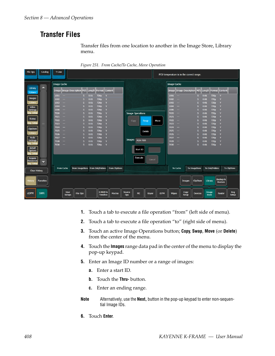 Transfer files | Grass Valley Kayenne K-Frame v.7.0 User Manual | Page 408 / 460