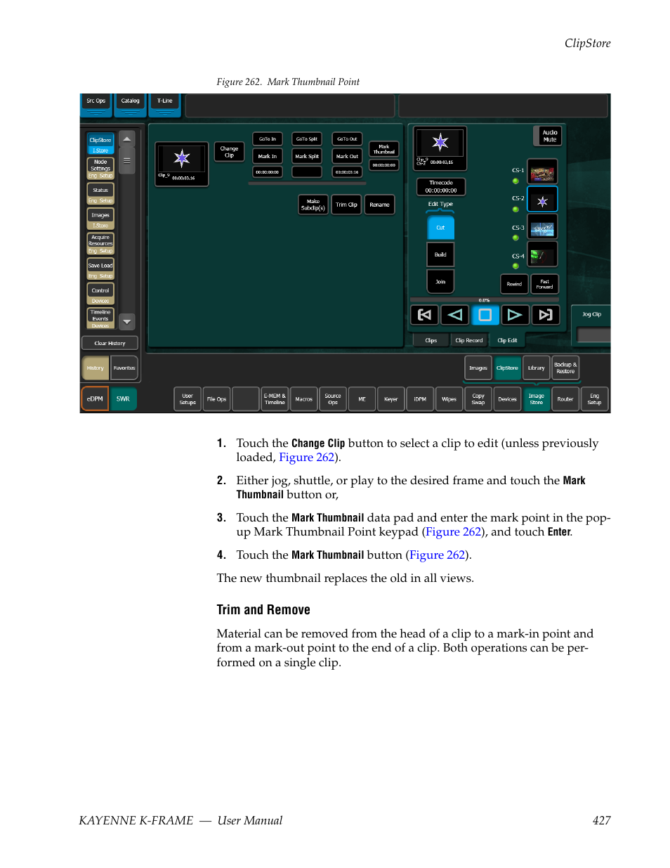 Trim and remove | Grass Valley Kayenne K-Frame v.7.0 User Manual | Page 427 / 460