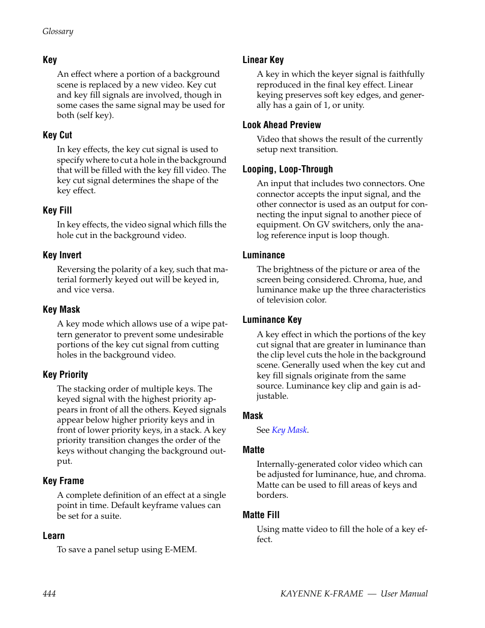 Grass Valley Kayenne K-Frame v.7.0 User Manual | Page 444 / 460