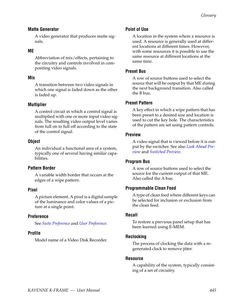Black. also see, Programmable clean feed | Grass Valley Kayenne K-Frame v.7.0 User Manual | Page 445 / 460