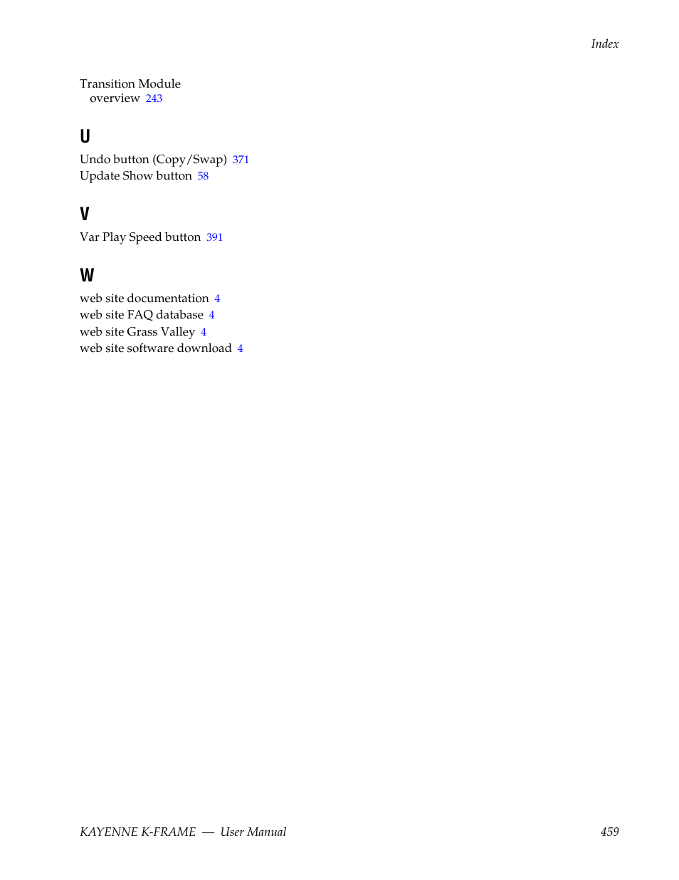 Grass Valley Kayenne K-Frame v.7.0 User Manual | Page 459 / 460