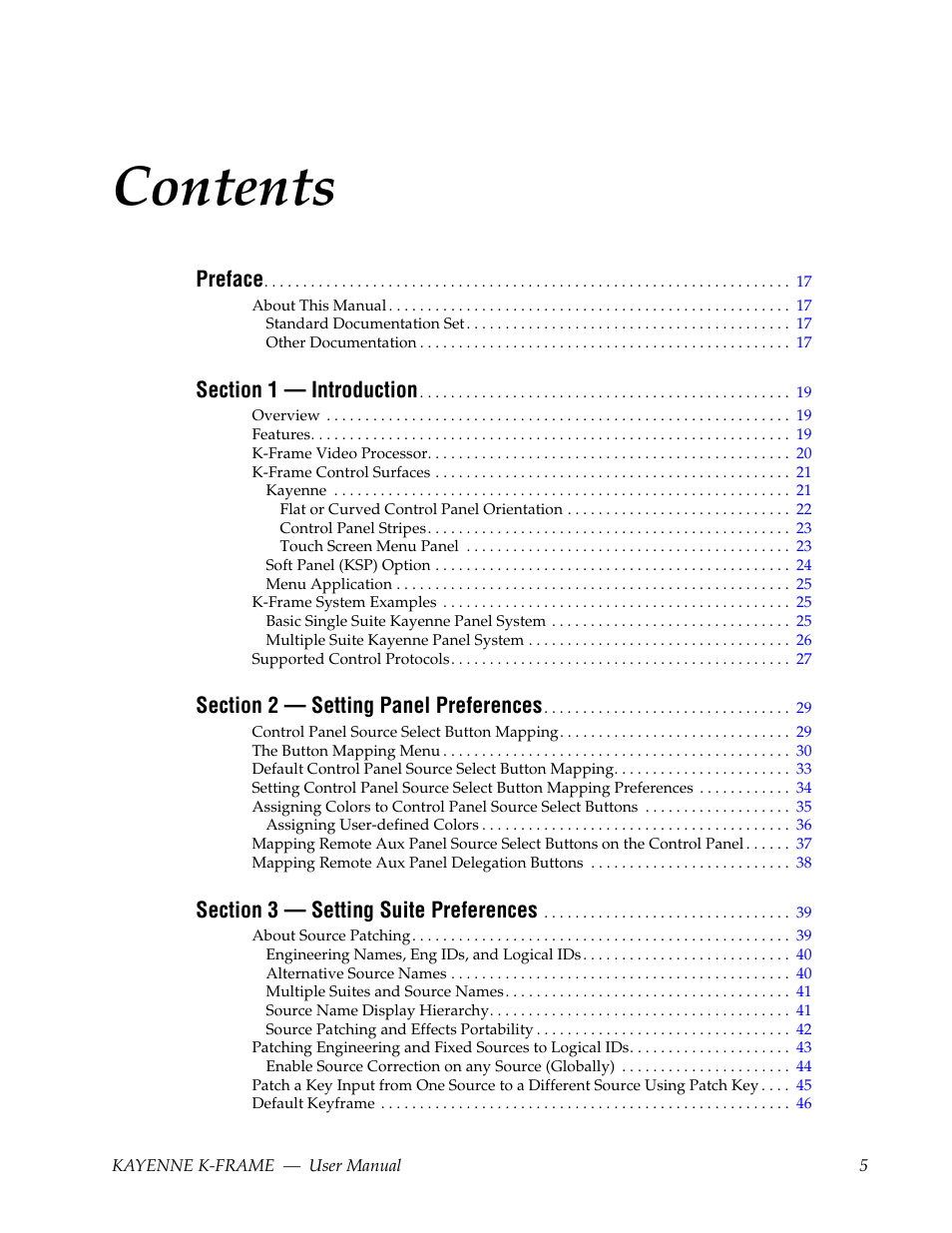 Grass Valley Kayenne K-Frame v.7.0 User Manual | Page 5 / 460