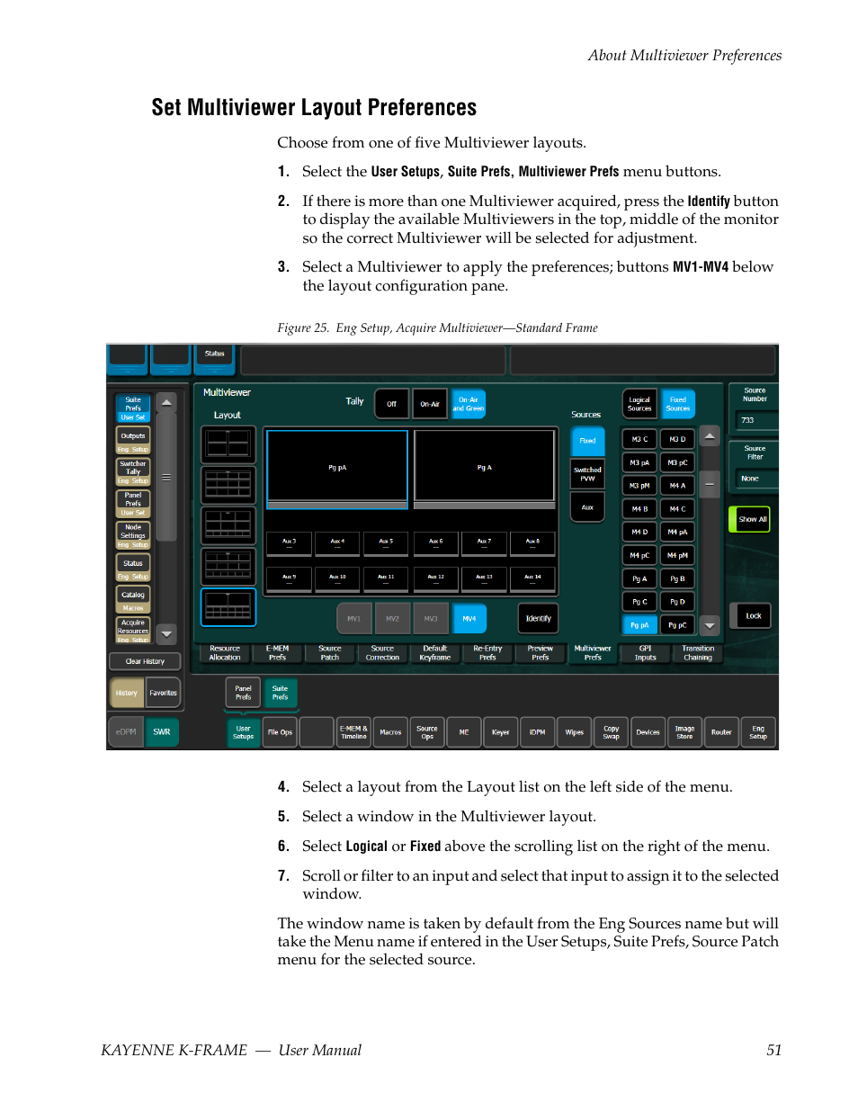 Set multiviewer layout preferences | Grass Valley Kayenne K-Frame v.7.0 User Manual | Page 51 / 460
