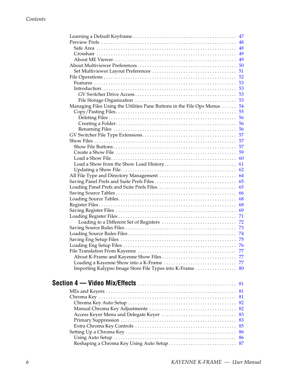 Grass Valley Kayenne K-Frame v.7.0 User Manual | Page 6 / 460