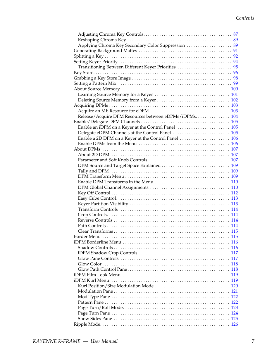 Grass Valley Kayenne K-Frame v.7.0 User Manual | Page 7 / 460