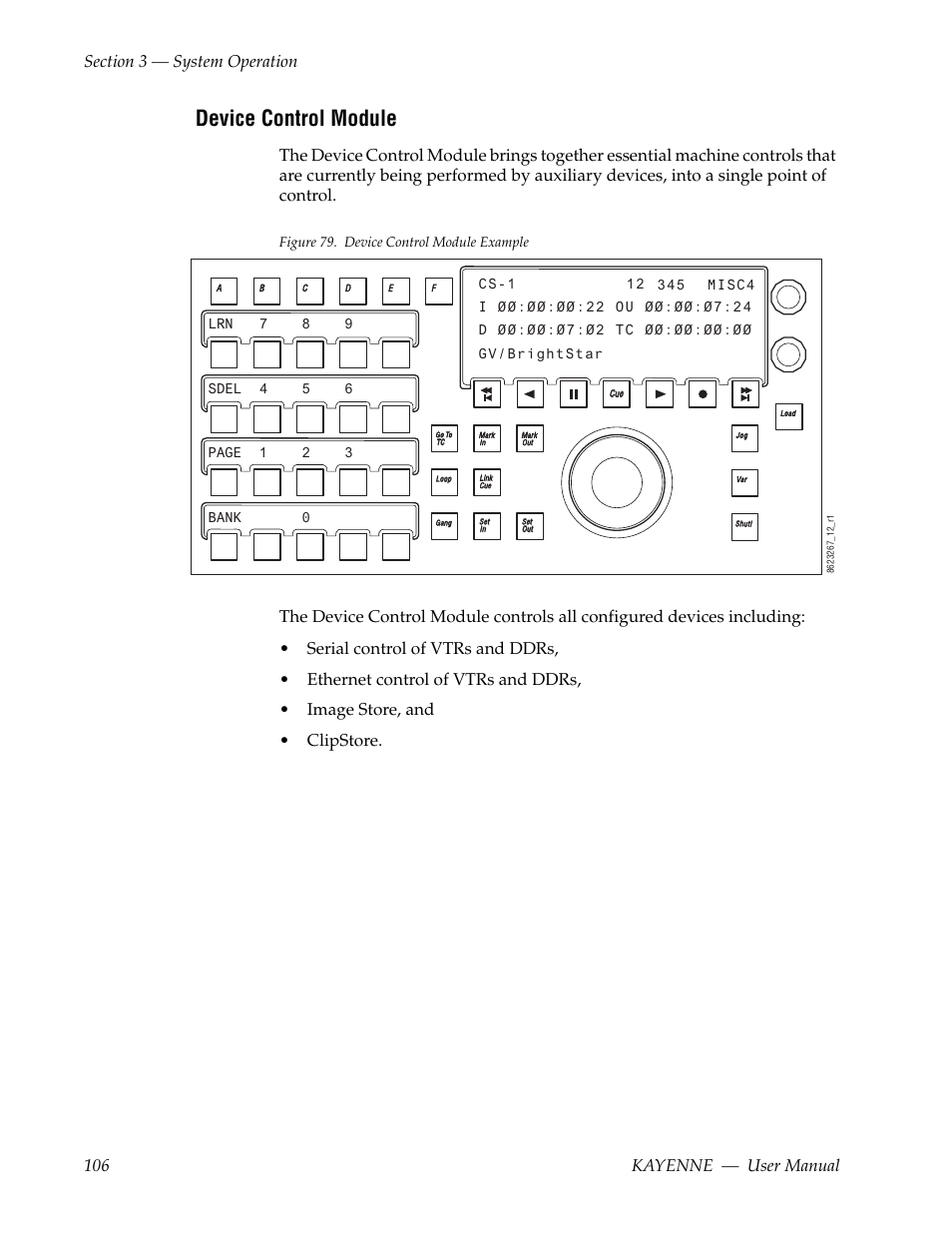 Device control module | Grass Valley Kayenne v.3.0 User Manual | Page 106 / 480