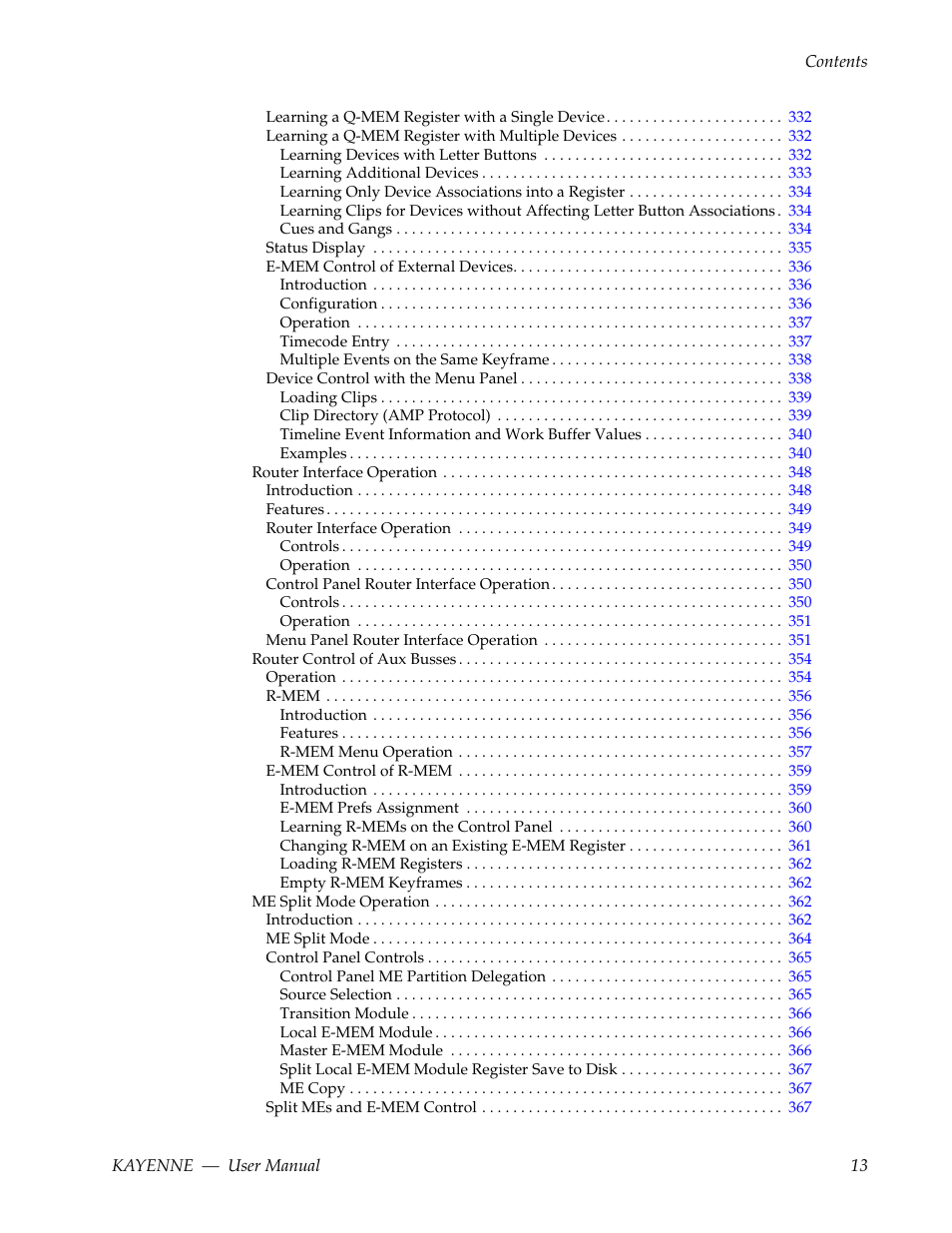 Grass Valley Kayenne v.3.0 User Manual | Page 13 / 480