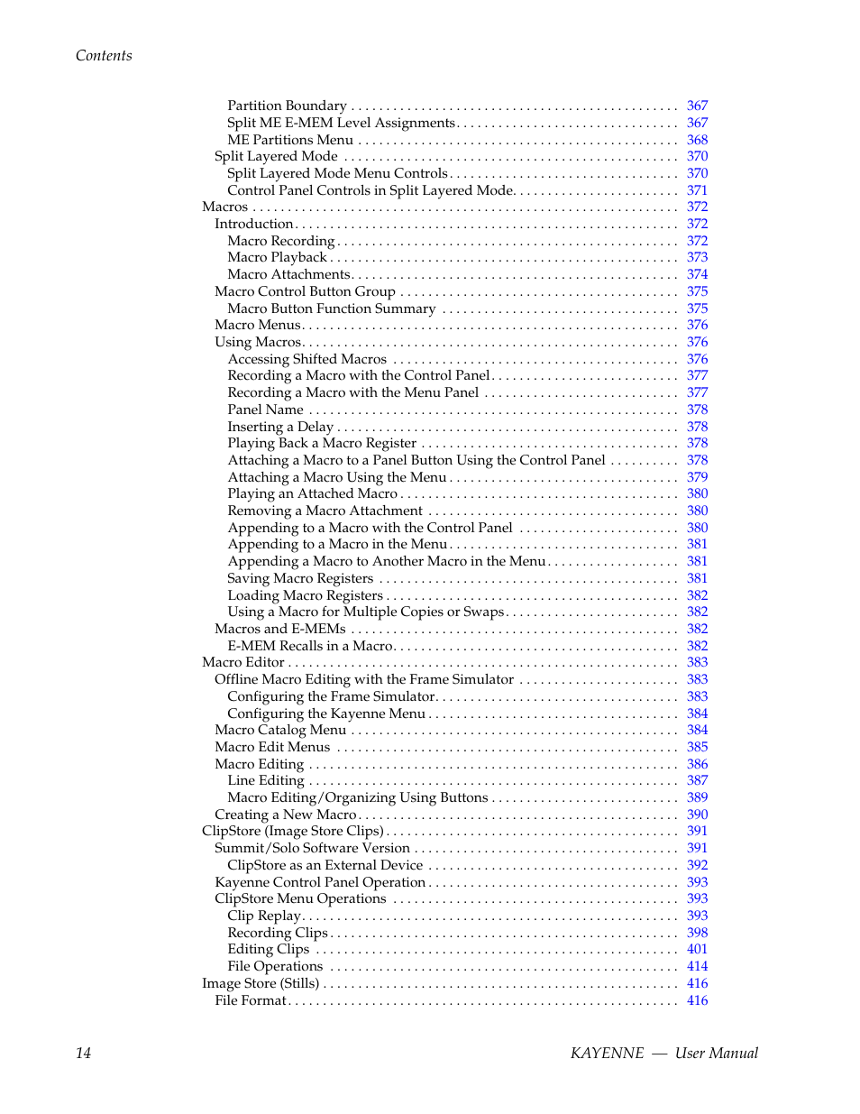 Grass Valley Kayenne v.3.0 User Manual | Page 14 / 480
