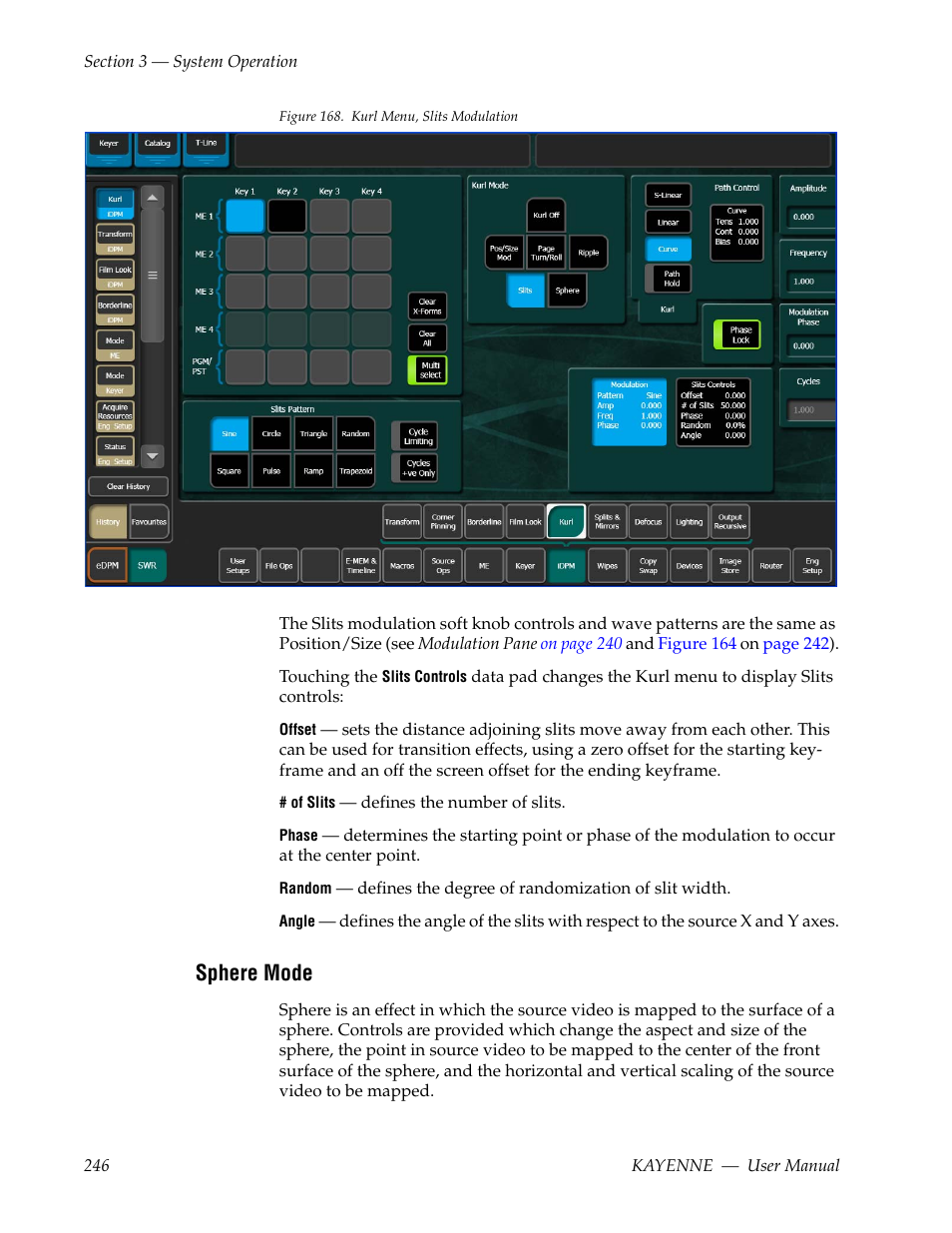 Sphere mode, Figure 168 | Grass Valley Kayenne v.3.0 User Manual | Page 246 / 480