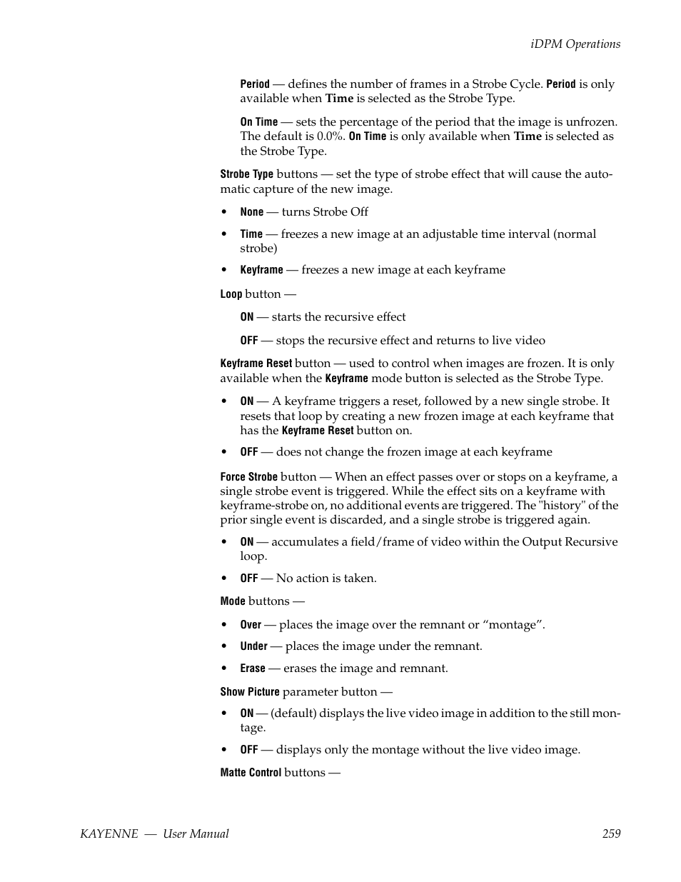 Grass Valley Kayenne v.3.0 User Manual | Page 259 / 480