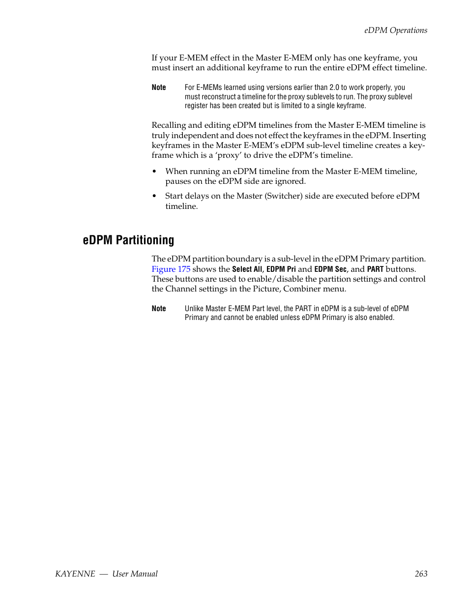 Edpm partitioning | Grass Valley Kayenne v.3.0 User Manual | Page 263 / 480