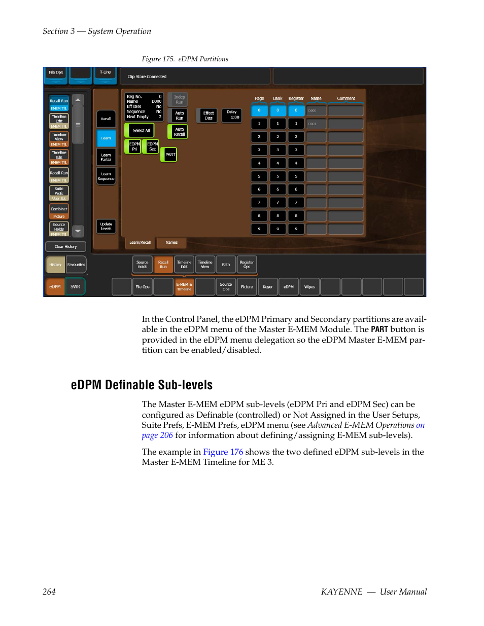 Edpm definable sub-levels | Grass Valley Kayenne v.3.0 User Manual | Page 264 / 480