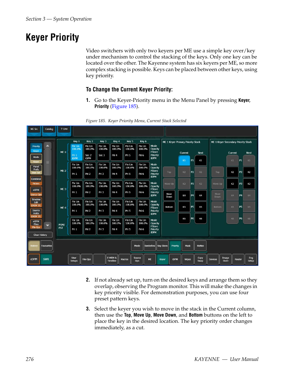 Keyer priority | Grass Valley Kayenne v.3.0 User Manual | Page 276 / 480