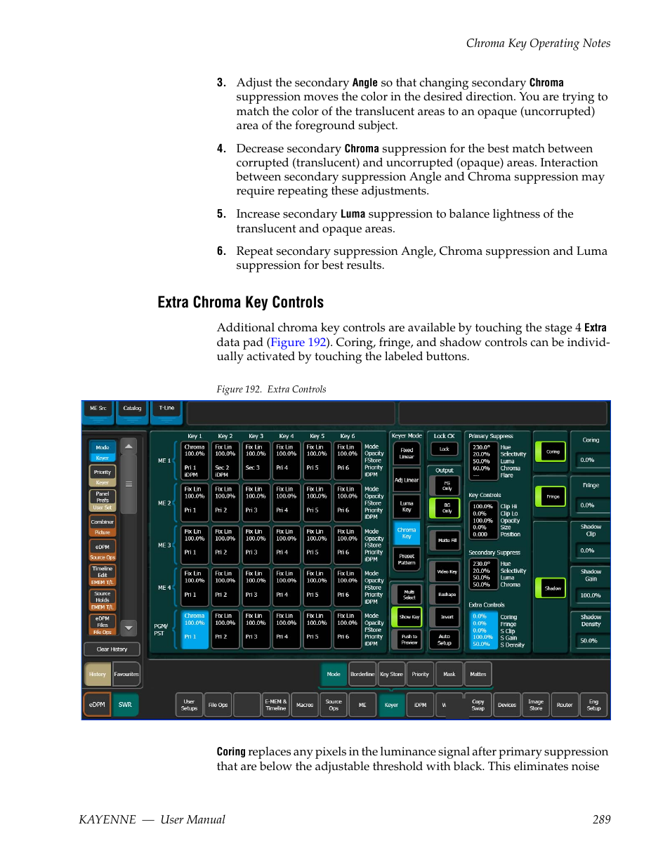 Extra chroma key controls | Grass Valley Kayenne v.3.0 User Manual | Page 289 / 480