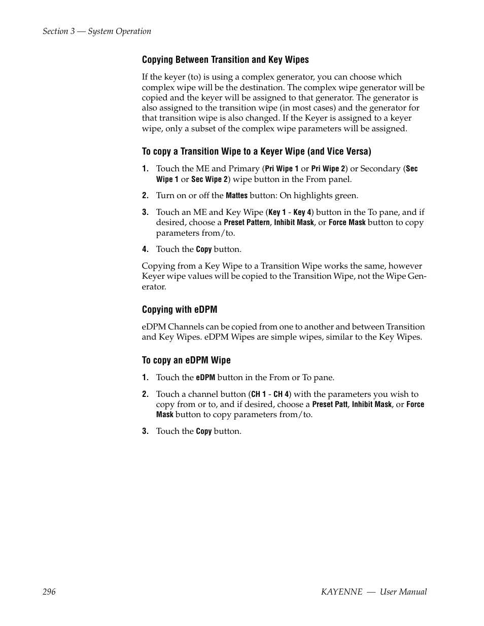 Grass Valley Kayenne v.3.0 User Manual | Page 296 / 480