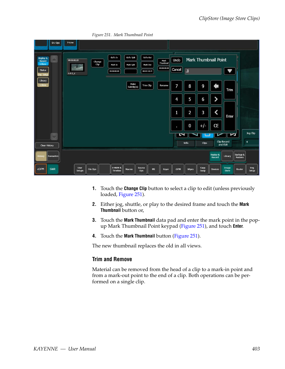 Trim and remove | Grass Valley Kayenne v.3.0 User Manual | Page 403 / 480