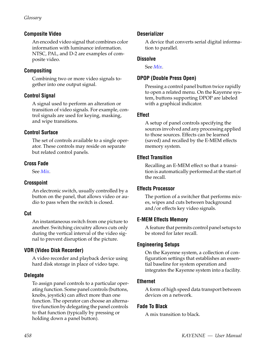 Grass Valley Kayenne v.3.0 User Manual | Page 458 / 480