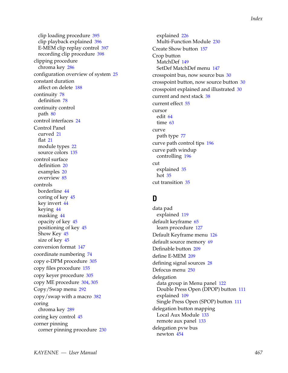 Grass Valley Kayenne v.3.0 User Manual | Page 467 / 480