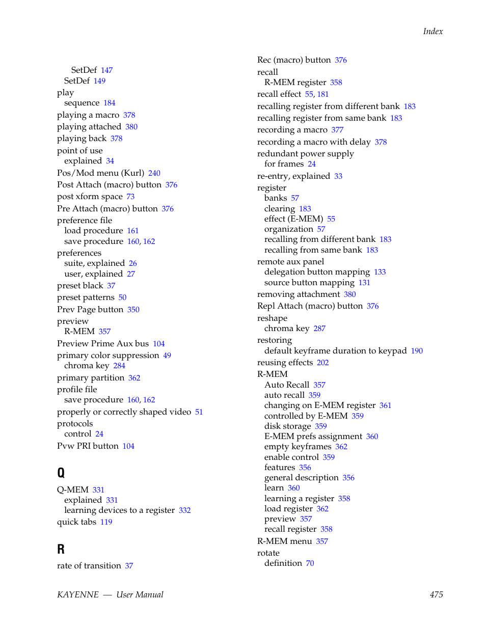 Grass Valley Kayenne v.3.0 User Manual | Page 475 / 480