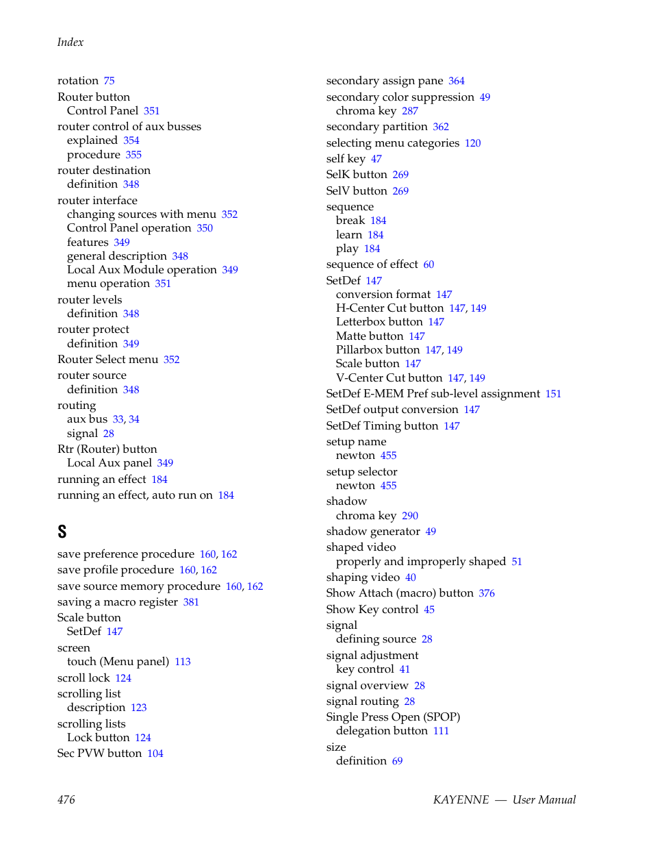 Grass Valley Kayenne v.3.0 User Manual | Page 476 / 480