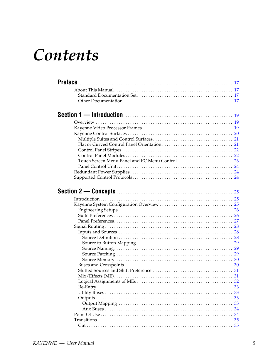 Grass Valley Kayenne v.3.0 User Manual | Page 5 / 480