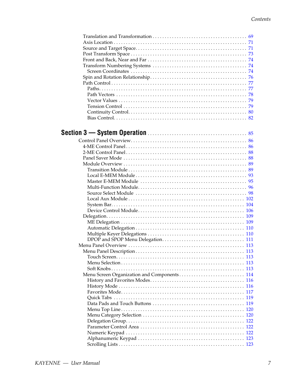 Grass Valley Kayenne v.3.0 User Manual | Page 7 / 480