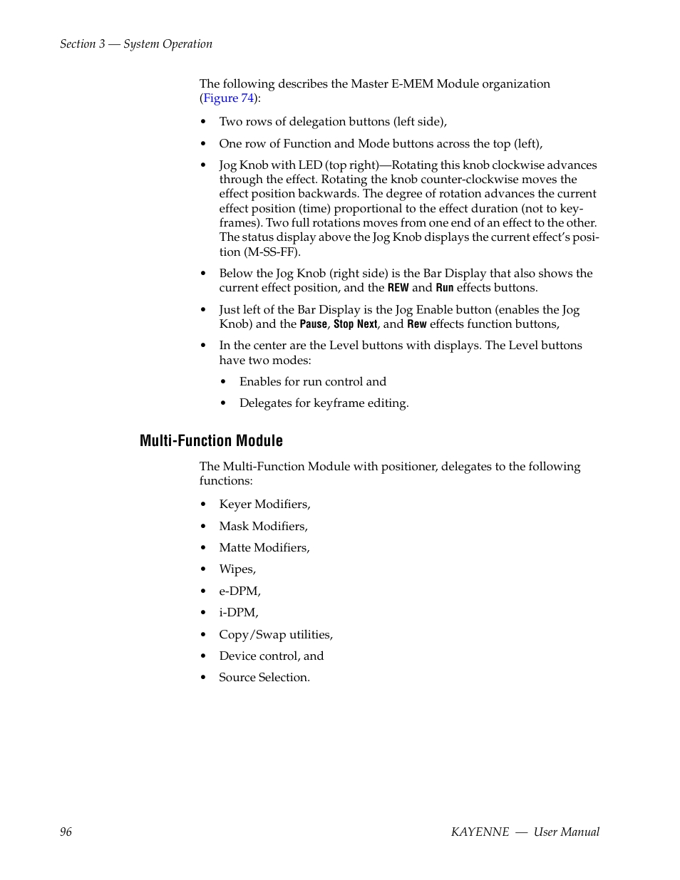 Multi-function module | Grass Valley Kayenne v.3.0 User Manual | Page 96 / 480