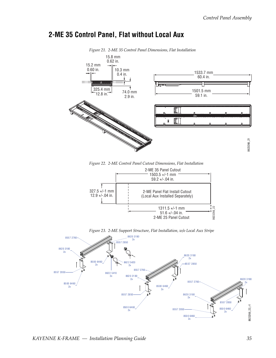 Me 35 control panel, flat without local aux | Grass Valley Kayenne K-Frame Installation Planning Guide Dec 03 2014 User Manual | Page 35 / 52