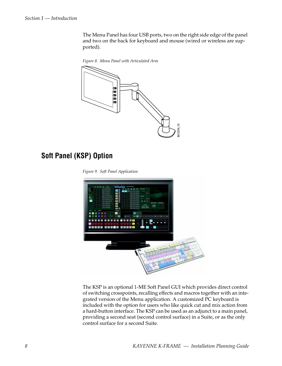 Soft panel (ksp) option, Figure 8, The menu | Grass Valley Kayenne K-Frame Installation Planning Guide Dec 03 2013 User Manual | Page 12 / 52