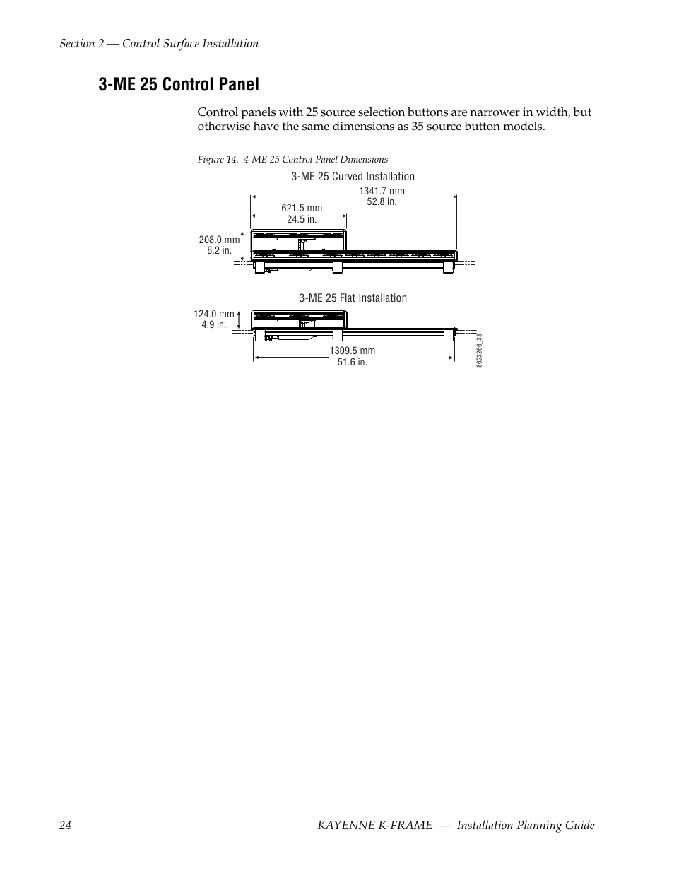 Me 25 control panel | Grass Valley Kayenne K-Frame Installation Planning Guide Dec 03 2013 User Manual | Page 28 / 52
