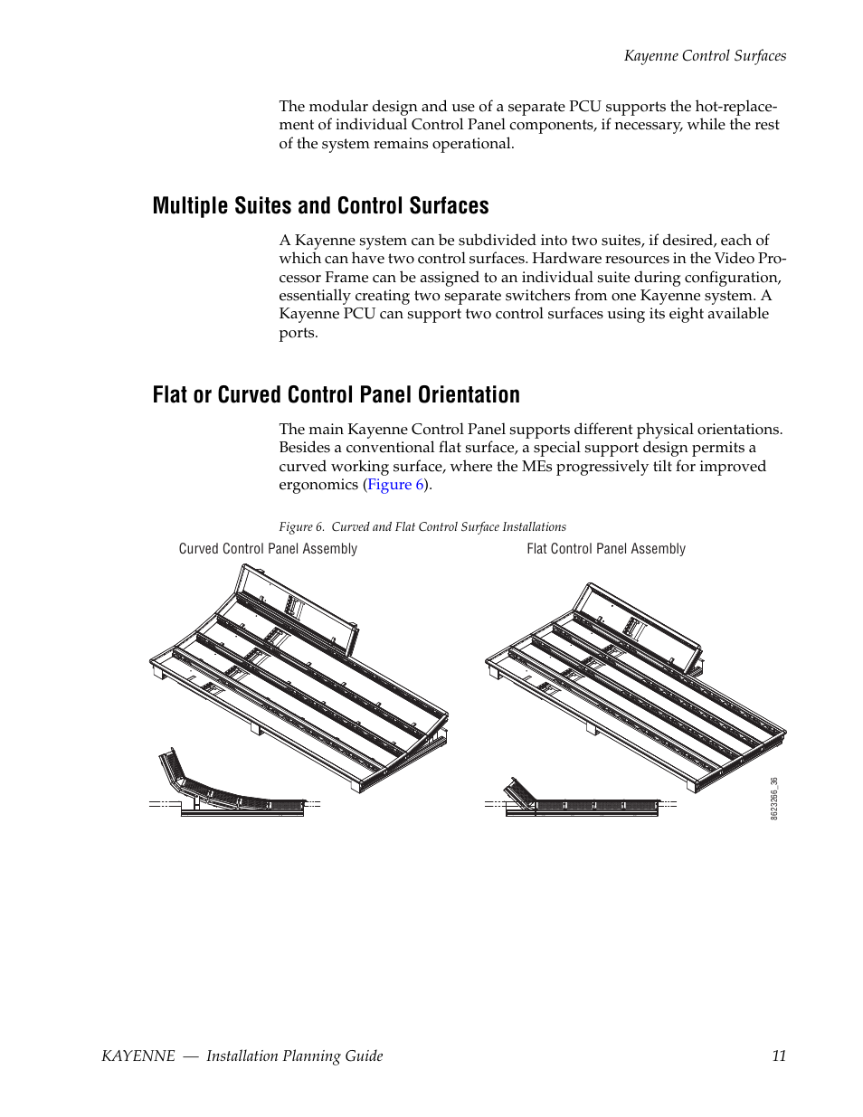 Multiple suites and control surfaces, Flat or curved control panel orientation | Grass Valley Kayenne Installation Planning Guide Aug 30 2011 User Manual | Page 11 / 78