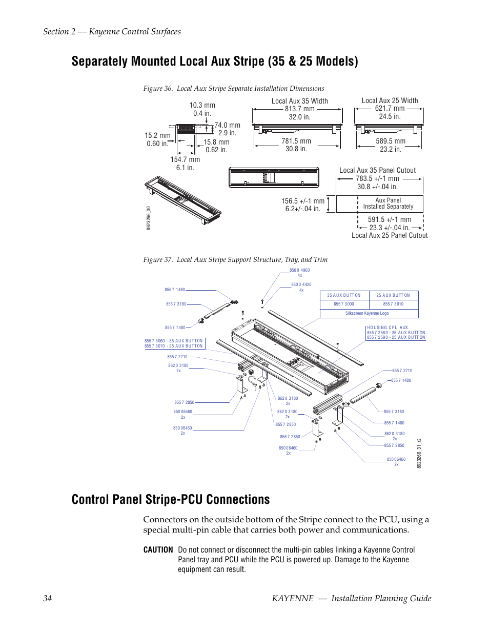 Control panel stripe-pcu connections | Grass Valley Kayenne Installation Planning Guide Aug 30 2011 User Manual | Page 34 / 78
