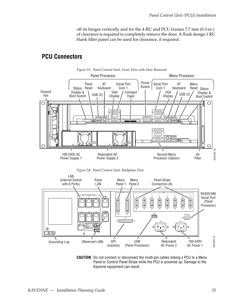 Pcu connectors | Grass Valley Kayenne Installation Planning Guide Aug 30 2011 User Manual | Page 51 / 78