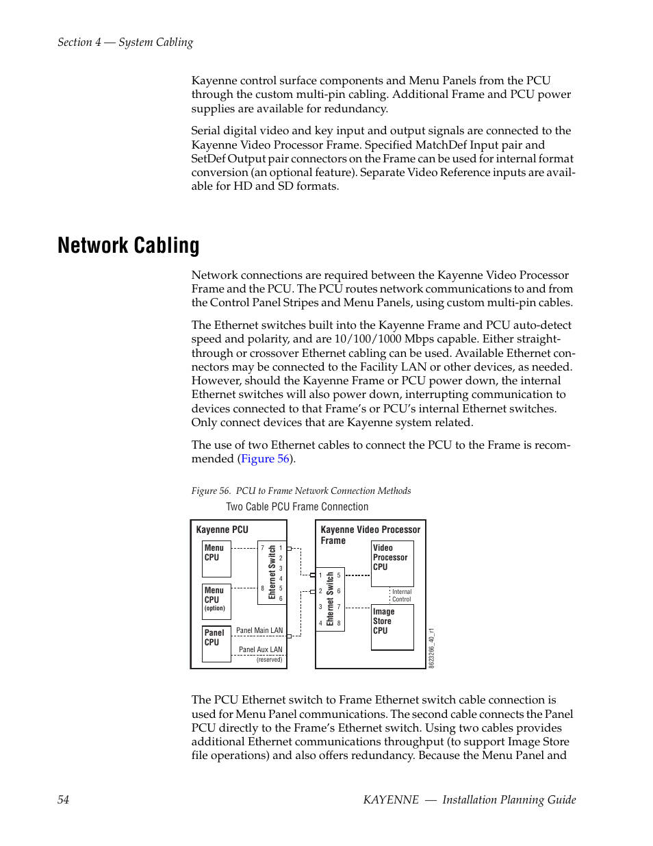 Network cabling | Grass Valley Kayenne Installation Planning Guide Aug 30 2011 User Manual | Page 54 / 78